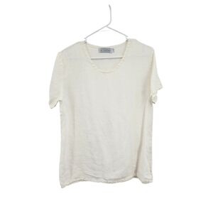 Willow Women's 100% Linen Short Sleeves Boxy Tee Lagenlook - S